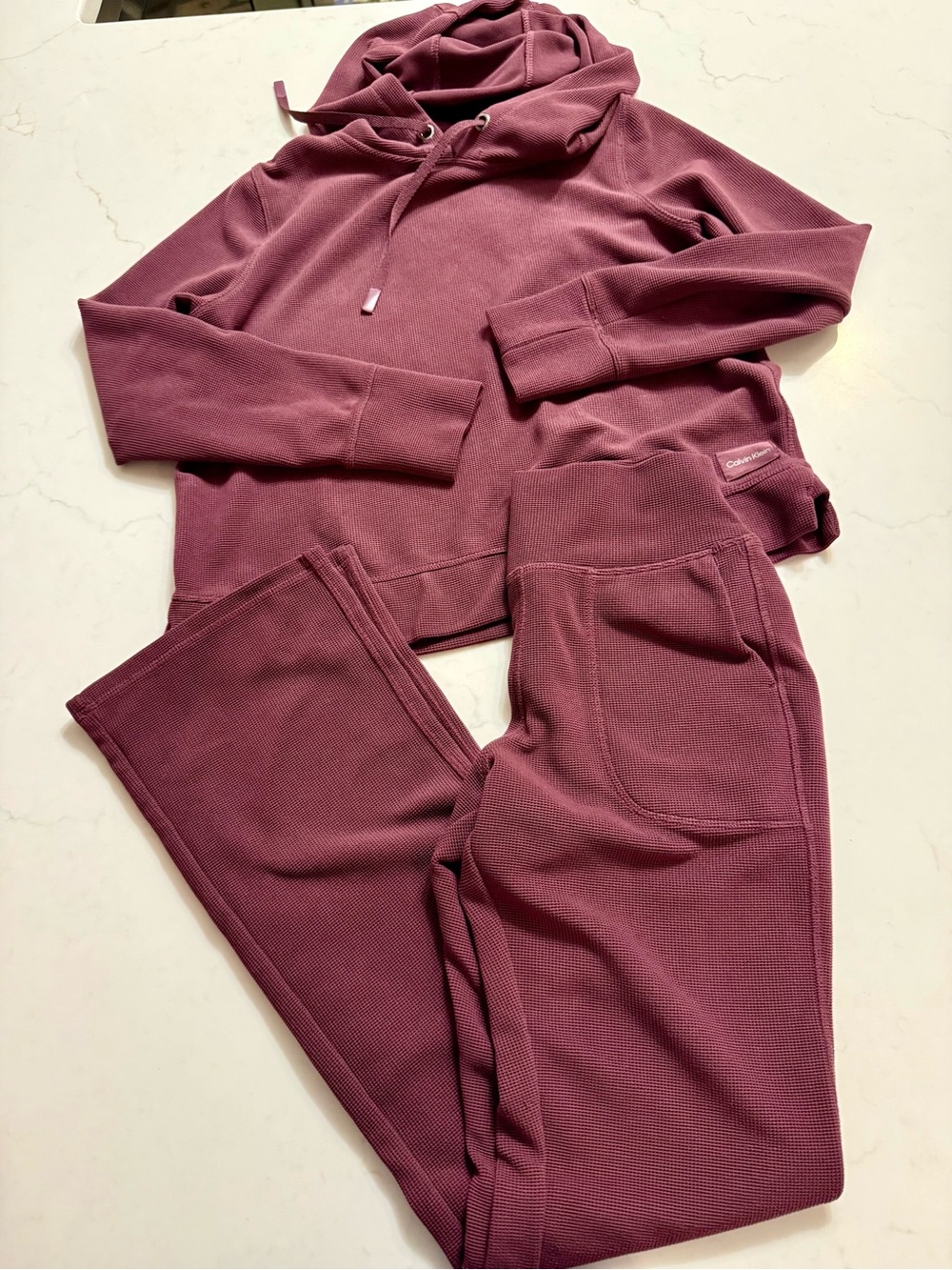 Calvin Klein Performance Waffle Knit Hoodie & Pant Lounge Set